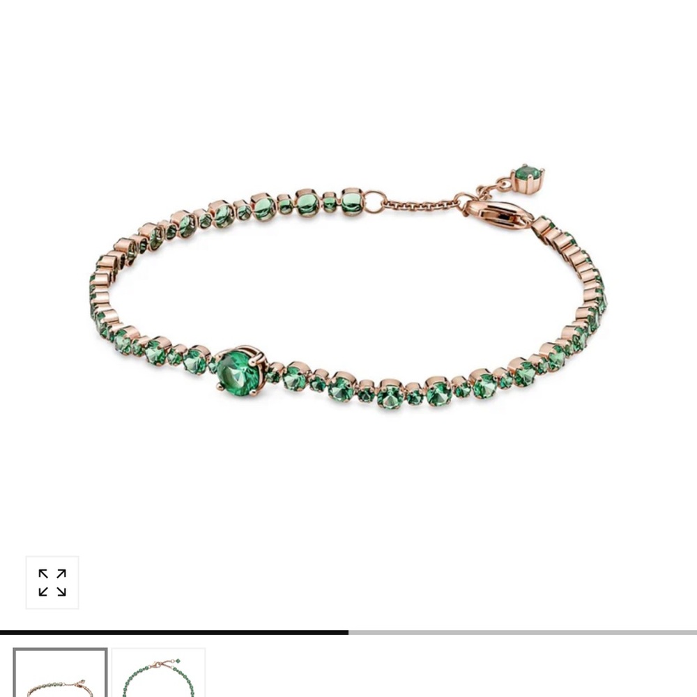 NWOT Pandora emerald pave tennis bracelet - Picture 2 of 4